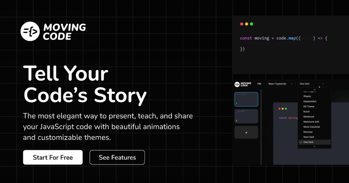 Moving Code - Animate and Visualize Your Code Journey